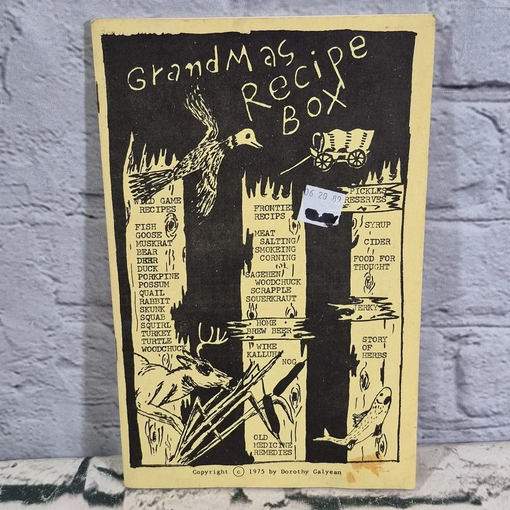 Grandmas Recipe Box Cookbook, Vintage 1975, Dorothy Galyean, Self Published